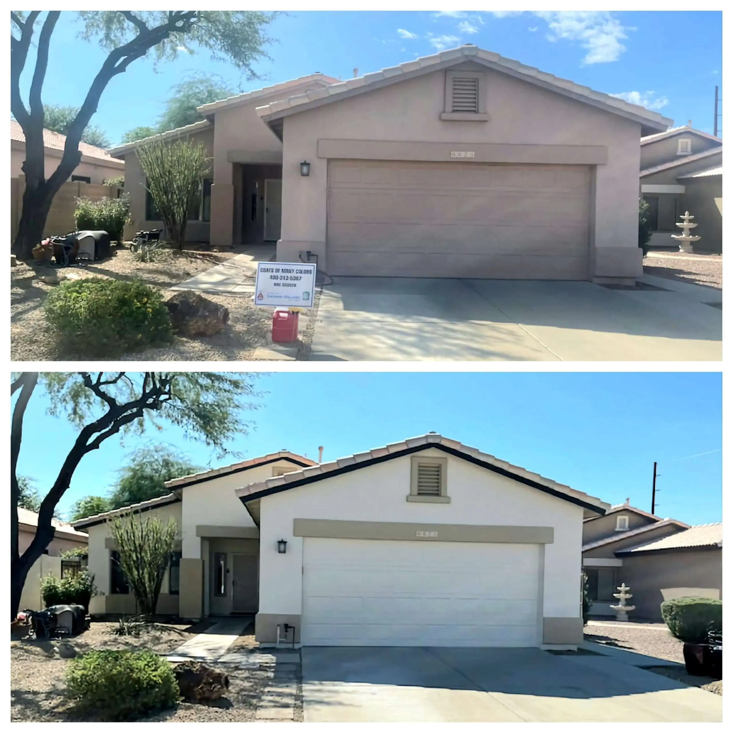 exterior painting before & after